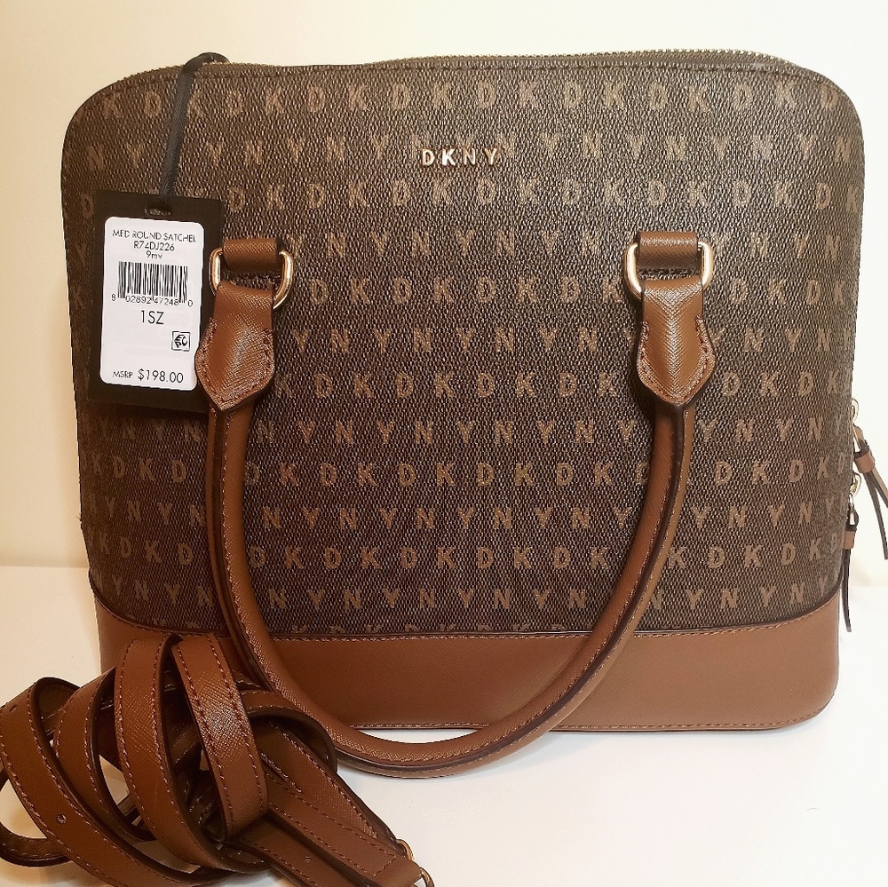 NWT DKNY brown monogram print purse crossbody bag